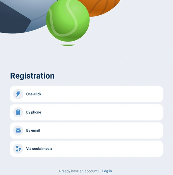 1xBet app registration and login